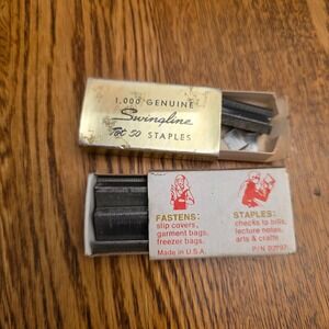 Vintage Swingline Tot 50 and Cub Staples 2 Boxes Made in USA B2797 Retro Office